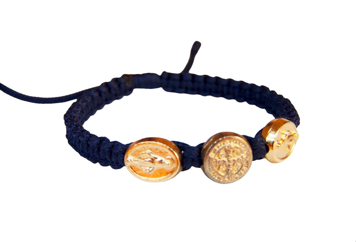 St Benedict bracelet for kids alternating MIracuous medals - Catholic Wholesale
