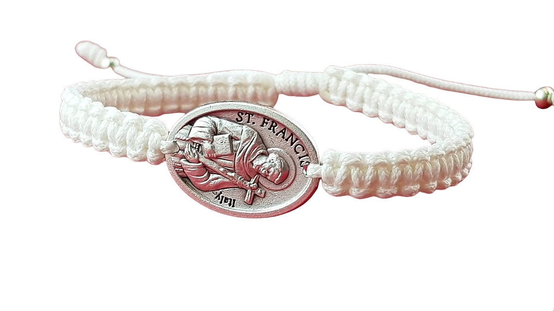 Saint Francis of Assisi single medal bracelet - Catholic Wholesale