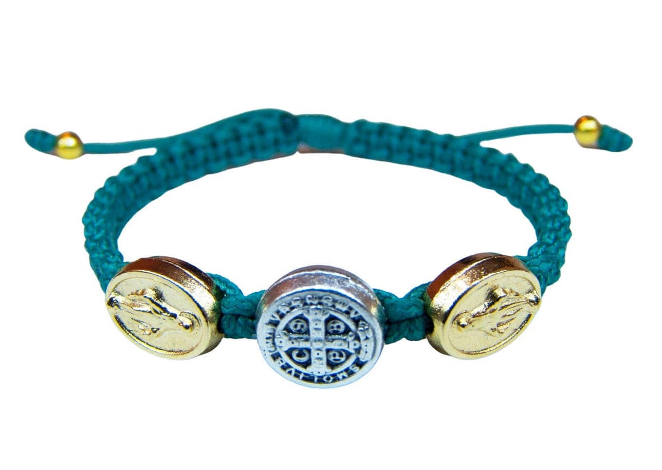 Saint Benedict Catholic bracelet for kids alternating Miraculous medal - Catholic Wholesale