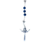 The Holy Spirit Catholic Rosary with blue glass beads - Catholic Wholesale