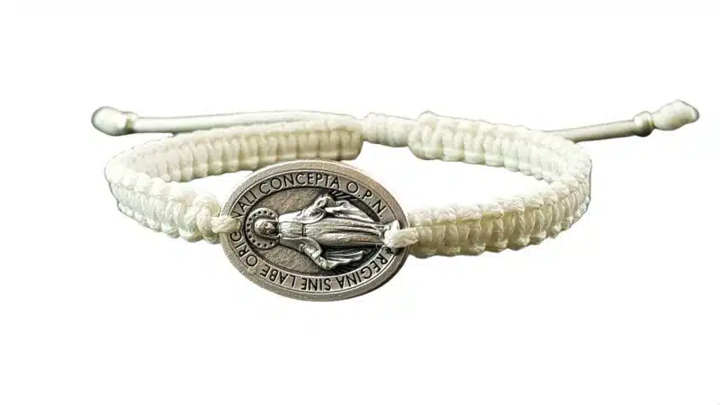 Miraculous medal woven bracelet