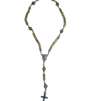 Our Lady Mary olive wood beads rosary ZZ23