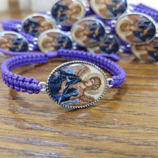Archangel Gabriel enamel medal bracelet
