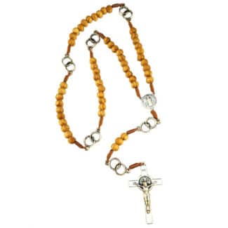 Saint Benedict wedding rosary with olive wood beads - Catholic Wholesale
