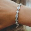 Arkanghel Michael medalyang pulseras na may mga krus na kulay pilak
