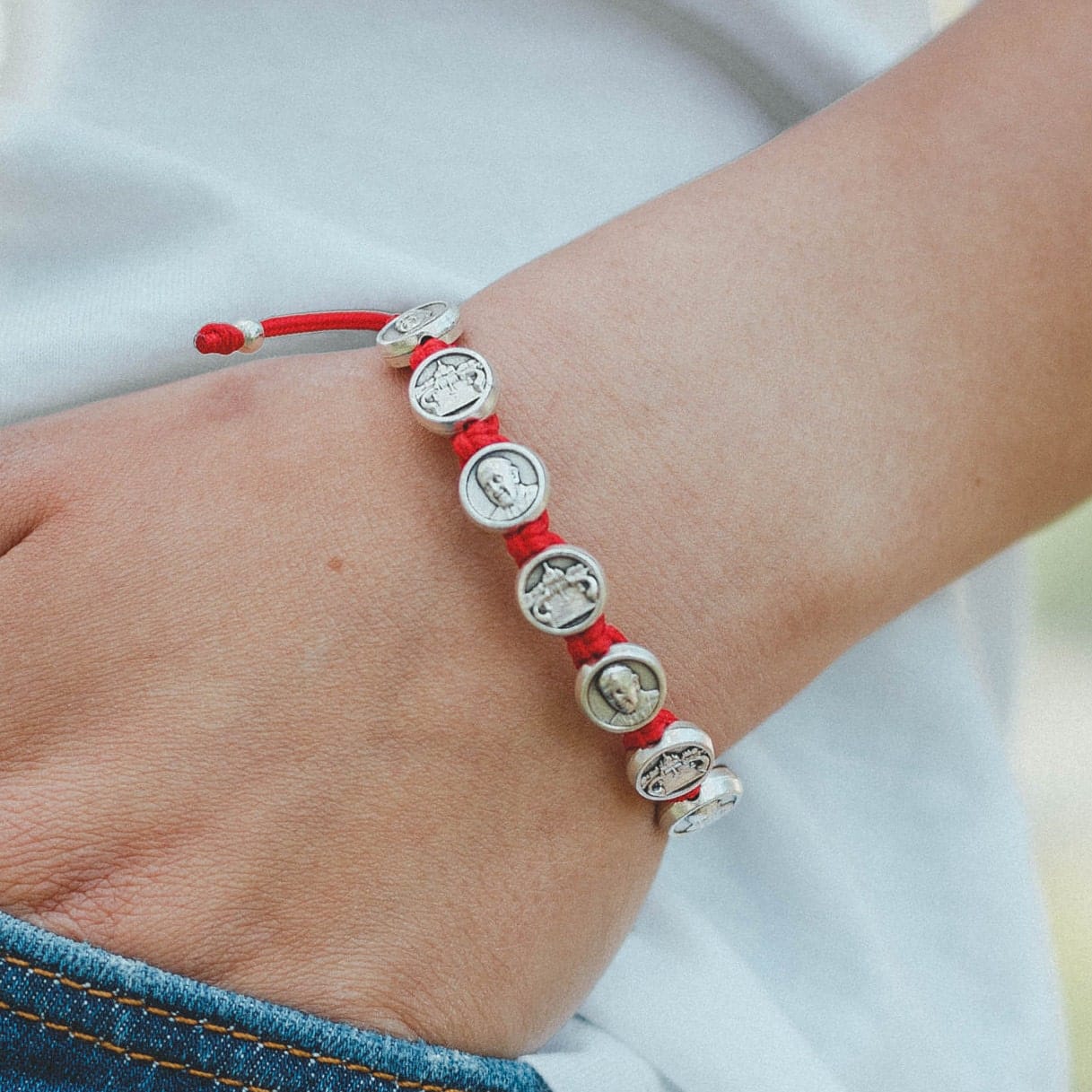 Pope Francis medal adult bracelet - Catholic Wholesale