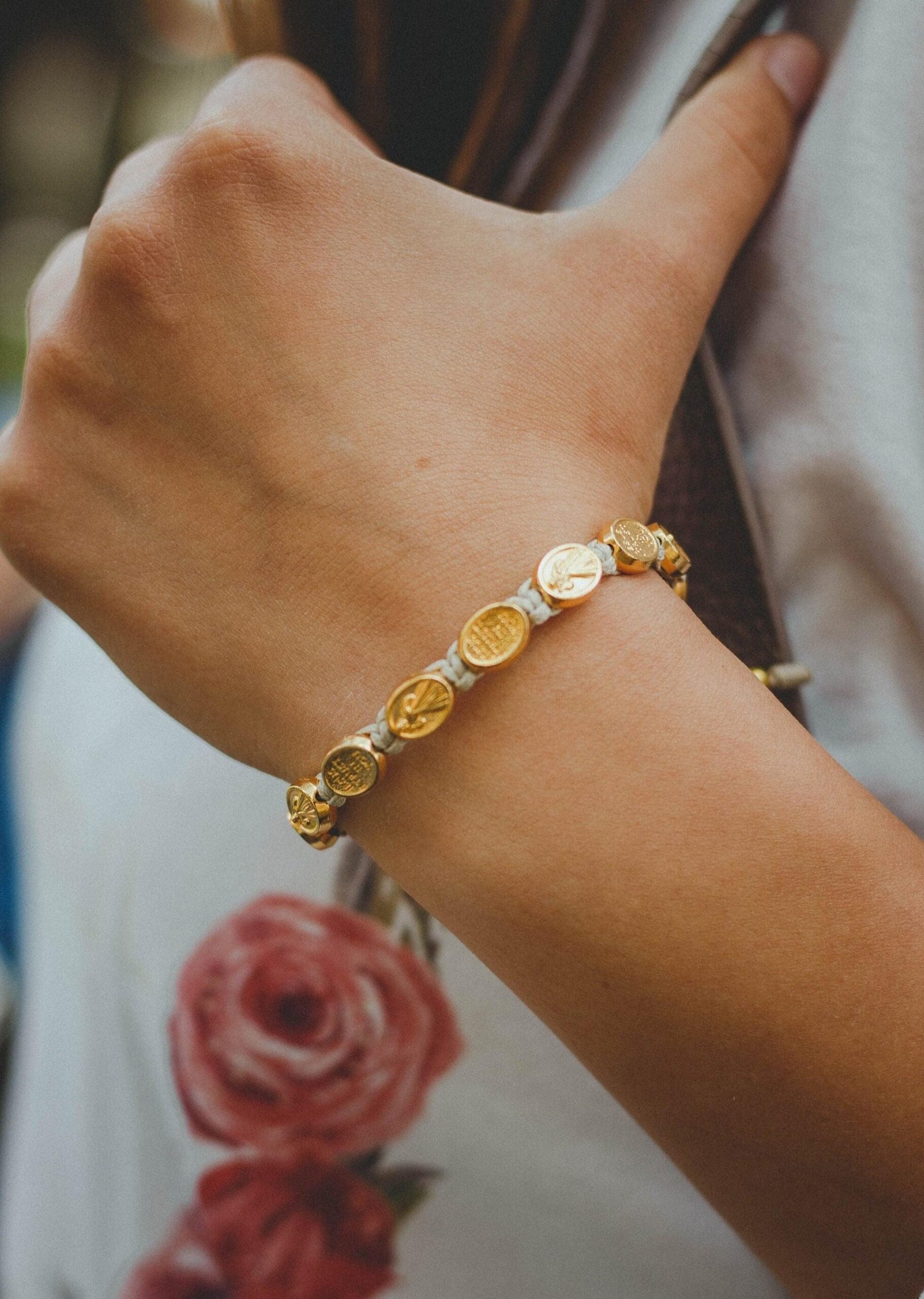 Divine Mercy Catholic bracelet gold-colored medals - Catholic Wholesale