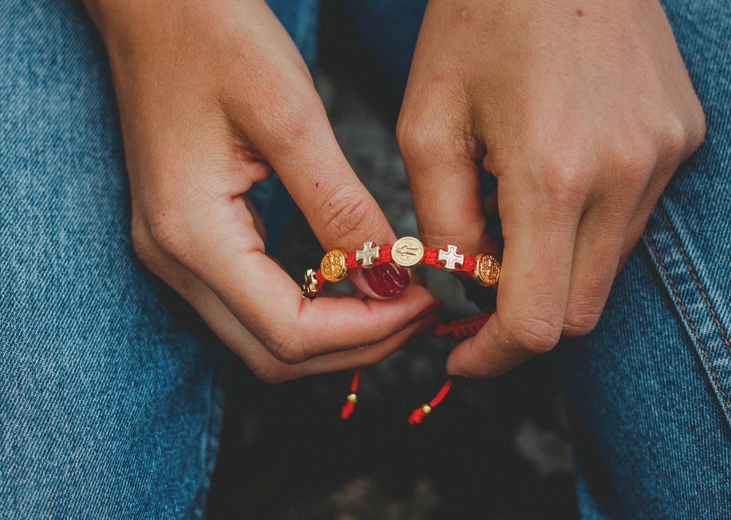 Saint Benedict medal Catholic bracelet with crosses - Catholic Wholesale
