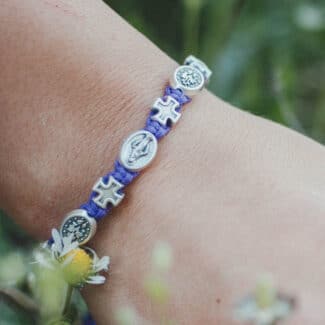 Miraculous medal Catholic bracelet with crosses - Catholic Wholesale