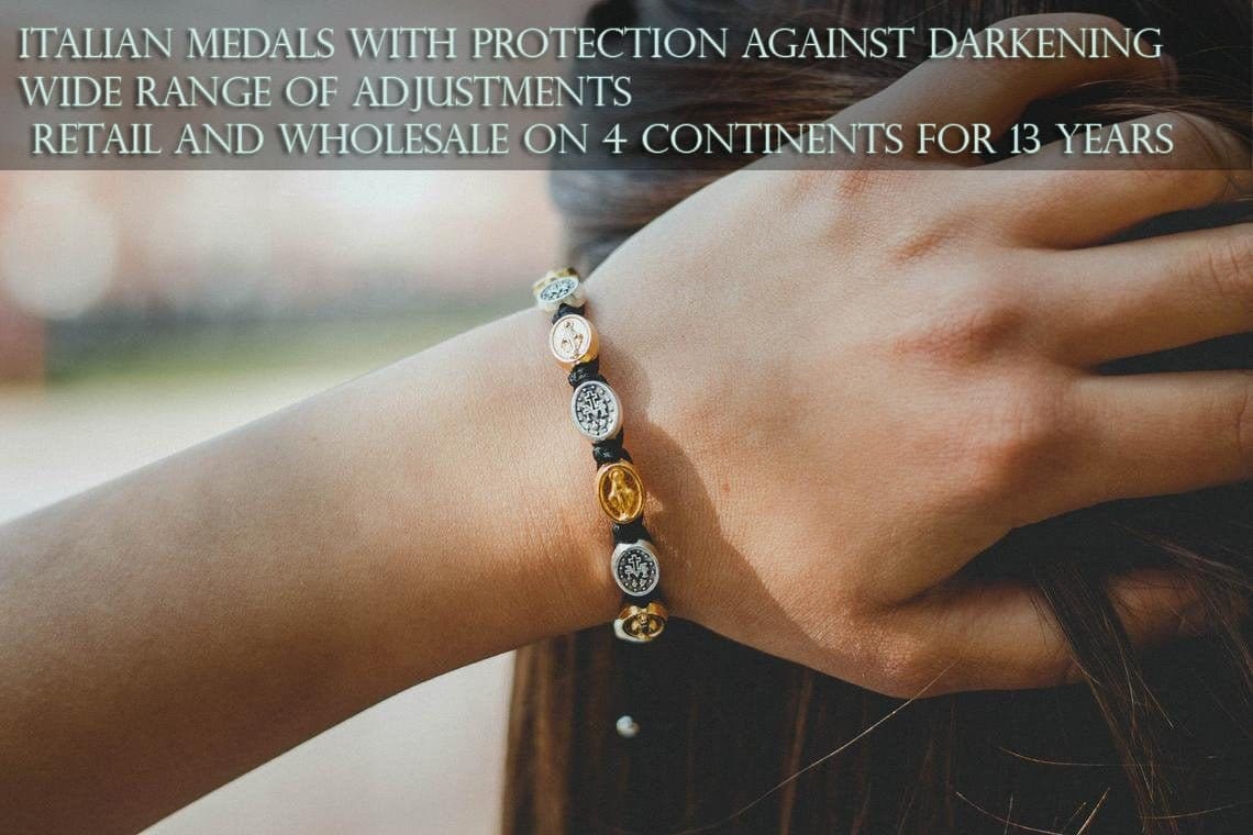 Miraculous medal bracelet with gold and silver color medals - Catholic Wholesale