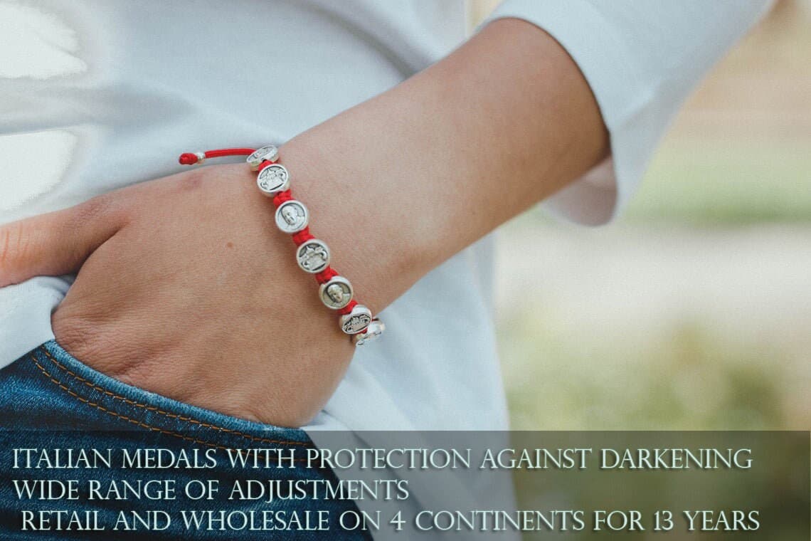 Pope Francis medal adult bracelet - Catholic Wholesale
