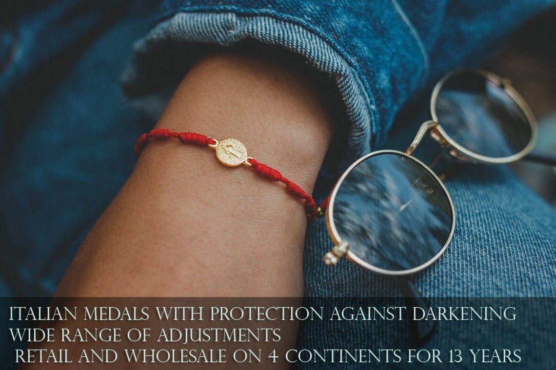 Saint Benedict medal Catholic double strand bracelet - Catholic Wholesale