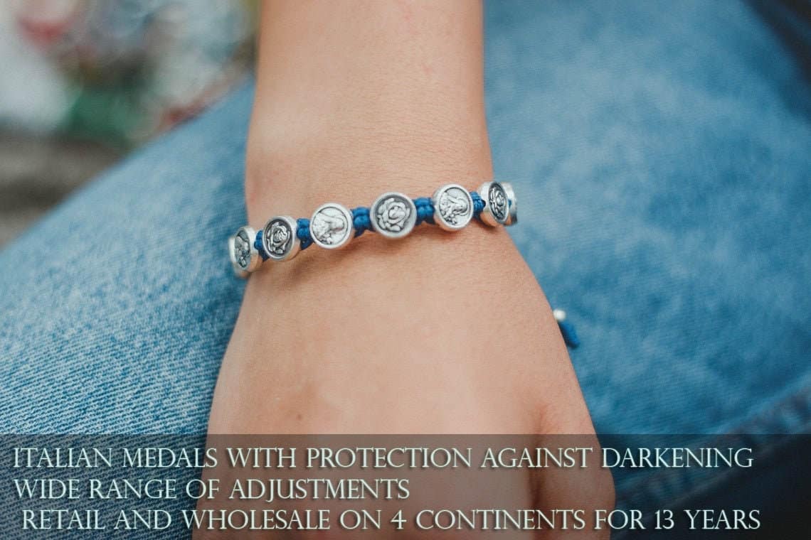 Saint Therese of Lisieux medal bracelet, Therese little flower - Catholic Wholesale