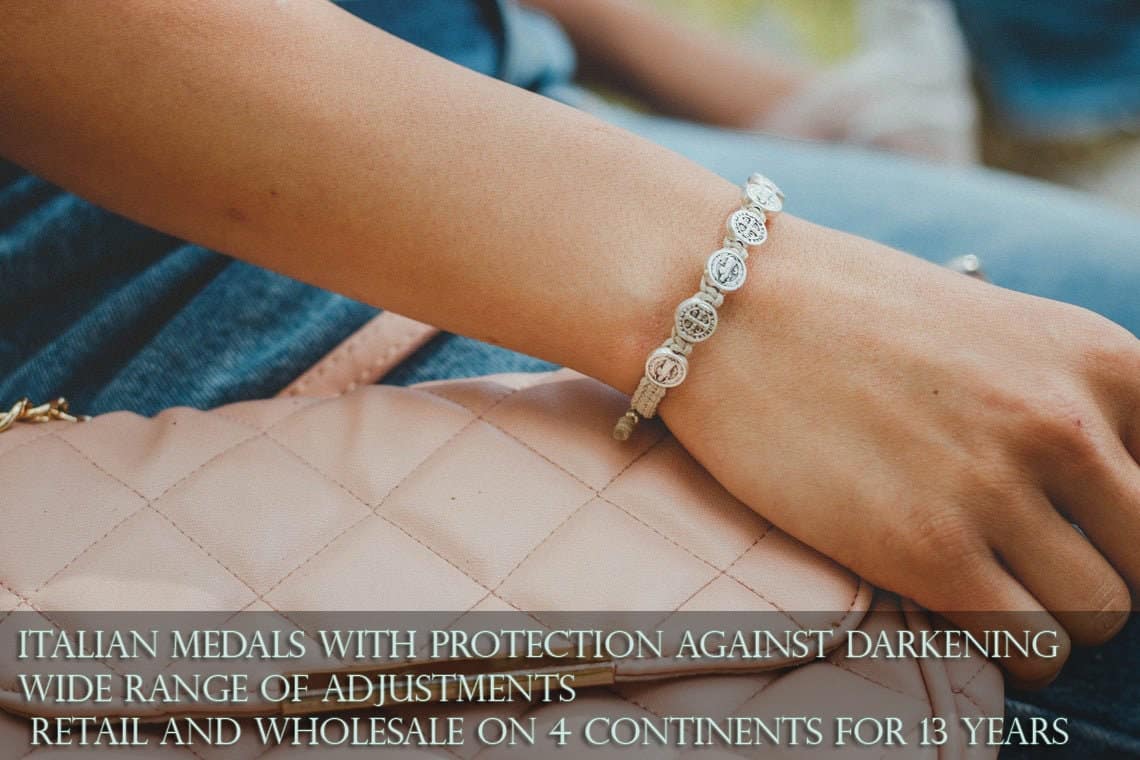 Saint Benedict medal customizable bracelet - Catholic Wholesale