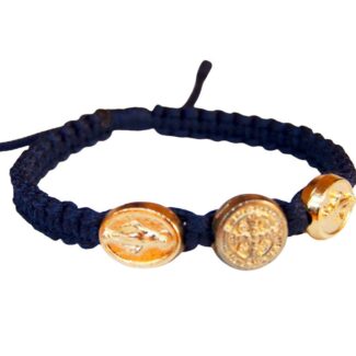 St Benedict bracelet for kids alternating MIracuous medals - Catholic Wholesale