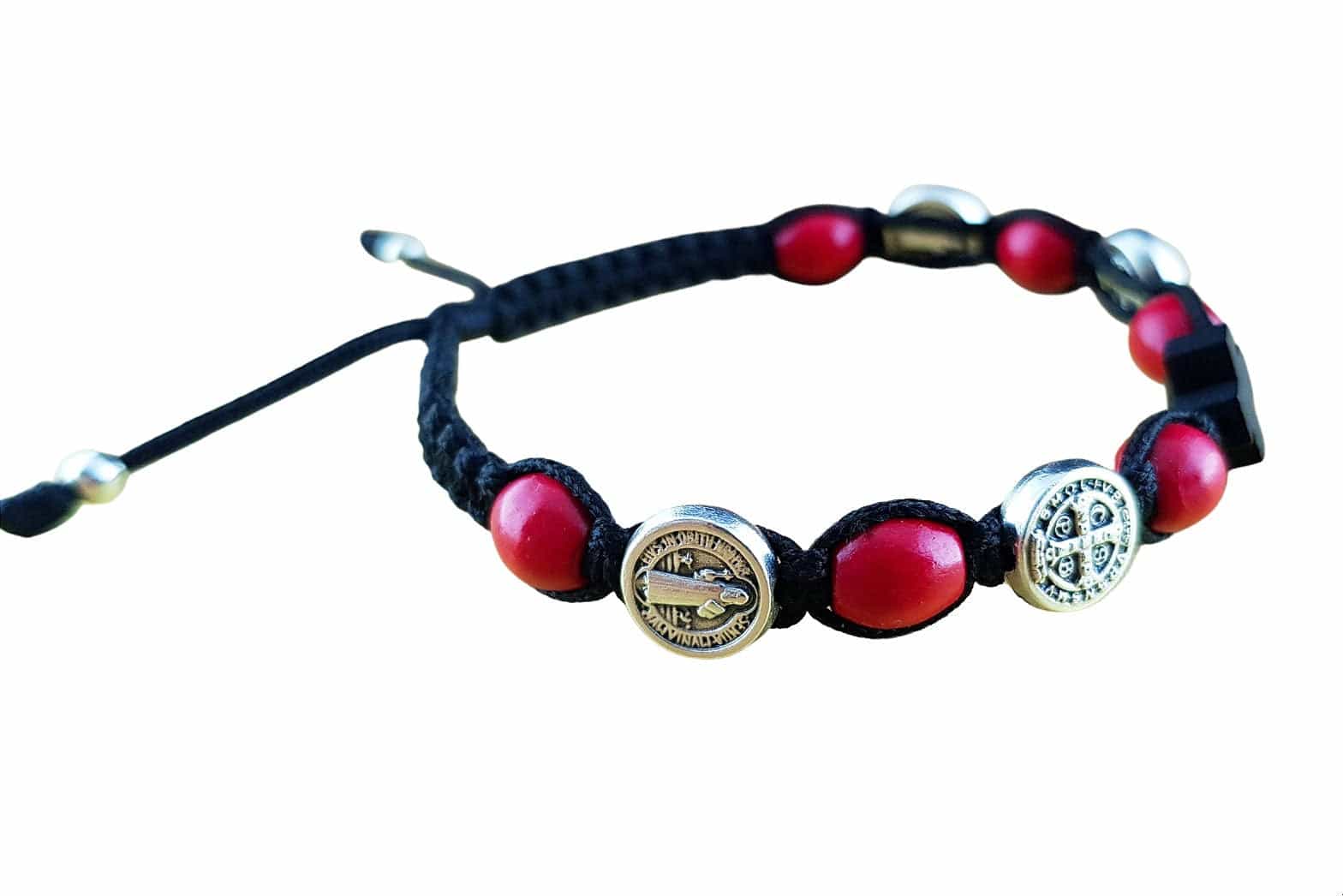 Saint Benedict Catholic bracelet with wood beads - Catholic Wholesale