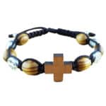 Saint Benedict bracelet with olive tree beads - Catholic Wholesale