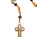 Saint Benedict olive wood rosary - Catholic Wholesale