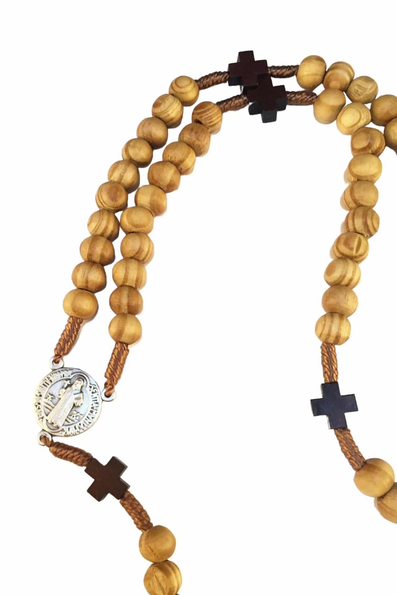 Saint Benedict olive wood rosary - Catholic Wholesale