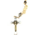 Saint Benedict Catholic rosary with transparent glass beads - Catholic Wholesale