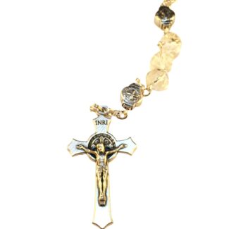 Saint Benedict Catholic rosary with transparent glass beads - Catholic Wholesale