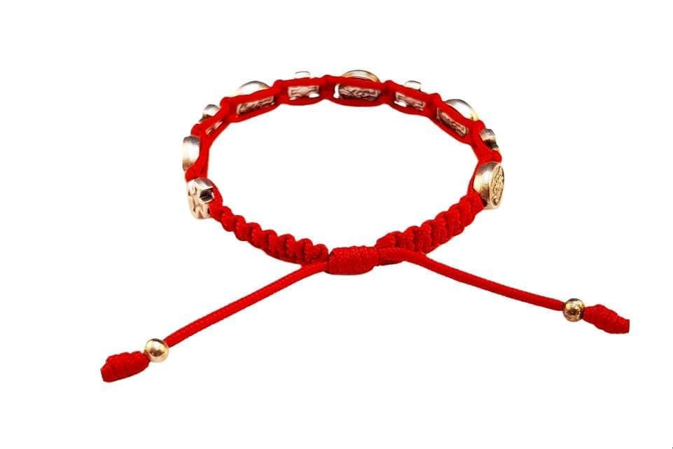 Archangel Michael medal bracelet with silver tone crosses - Catholic Wholesale