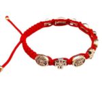 Archangel Michael medal bracelet with silver tone crosses - Catholic Wholesale