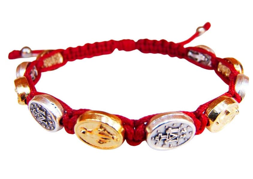 Miraculous medal bracelet with gold and silver color medals - Catholic Wholesale
