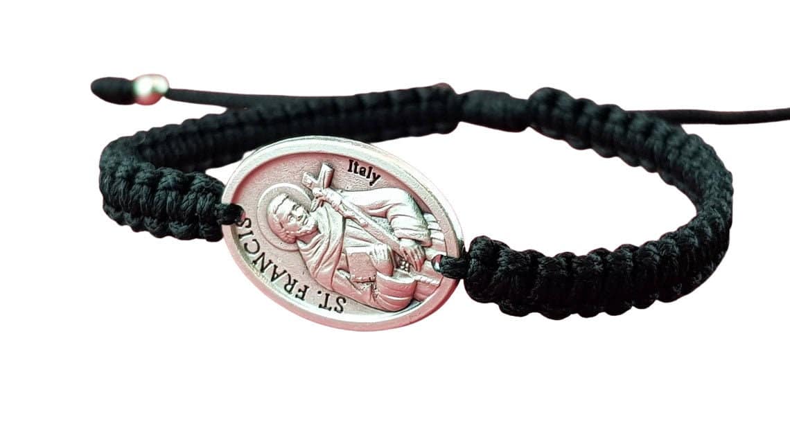Saint Francis of Assisi single medal bracelet - Catholic Wholesale