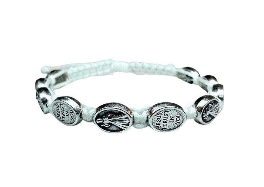 Divine Mercy Catholic bracelet, Jesus I trust in You medal - Catholic Wholesale