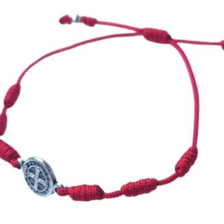 Benedictine medal Catholic bracelet with handwoven knots - Catholic Wholesale