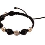 Saint Benedict medal bracelet with black beads - Catholic Wholesale