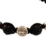 Saint Benedict medal bracelet with black beads - Catholic Wholesale