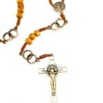 Saint Benedict wedding rosary with olive wood beads - Catholic Wholesale