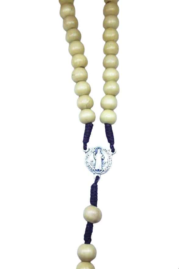 Saint Benedict rosary with wood beads - Catholic Wholesale