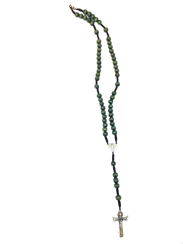 Saint Benedict rosary with wood beads - Catholic Wholesale