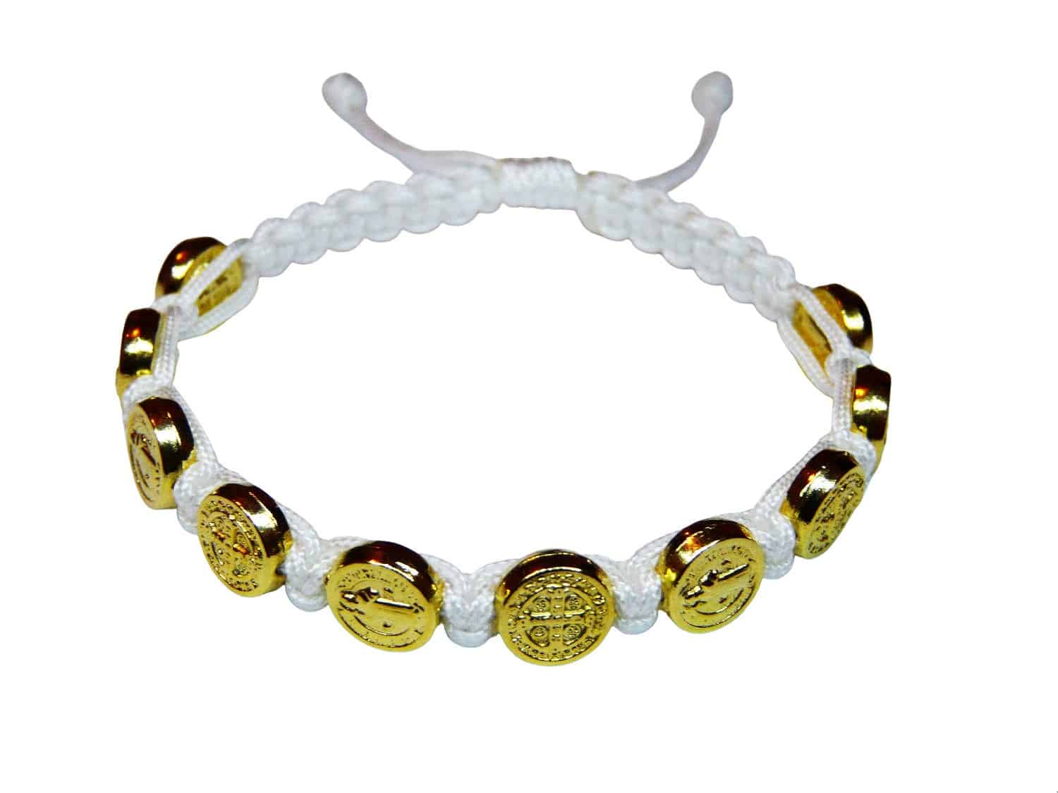 Saint Benedict bracelet with gold color medals - Catholic Wholesale
