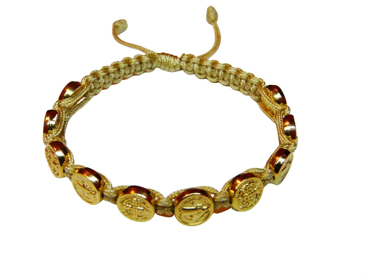 Saint Benedict bracelet with gold color medals - Catholic Wholesale