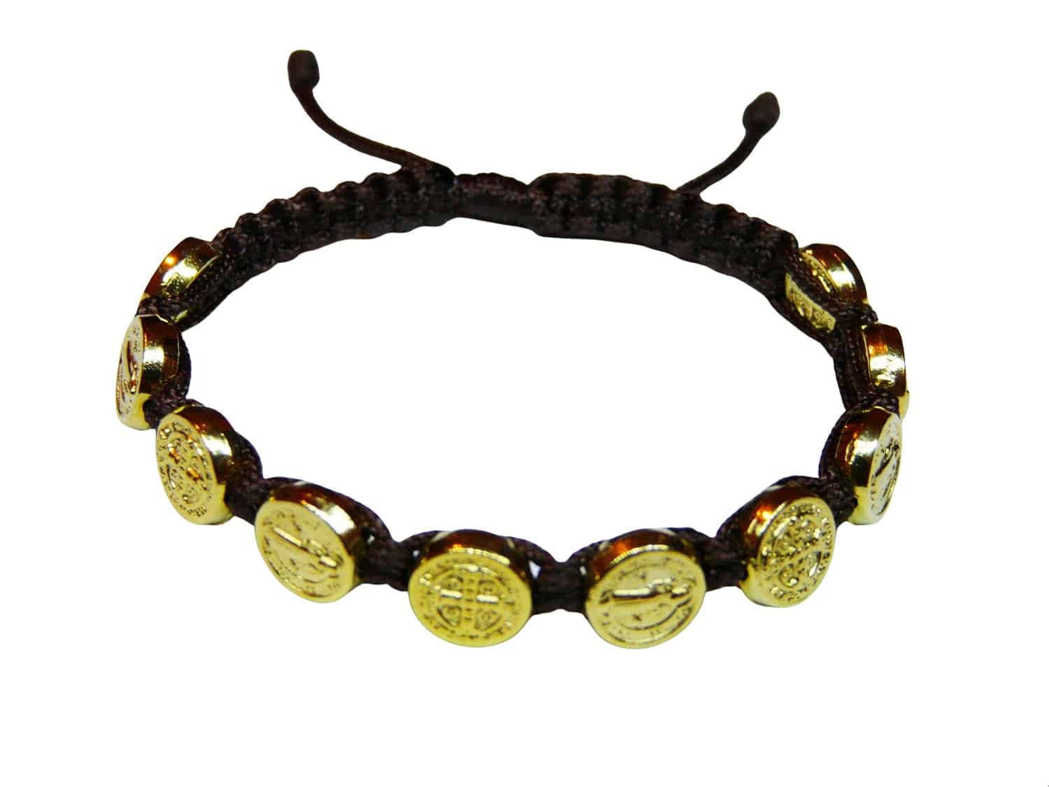 Saint Benedict bracelet with gold color medals - Catholic Wholesale