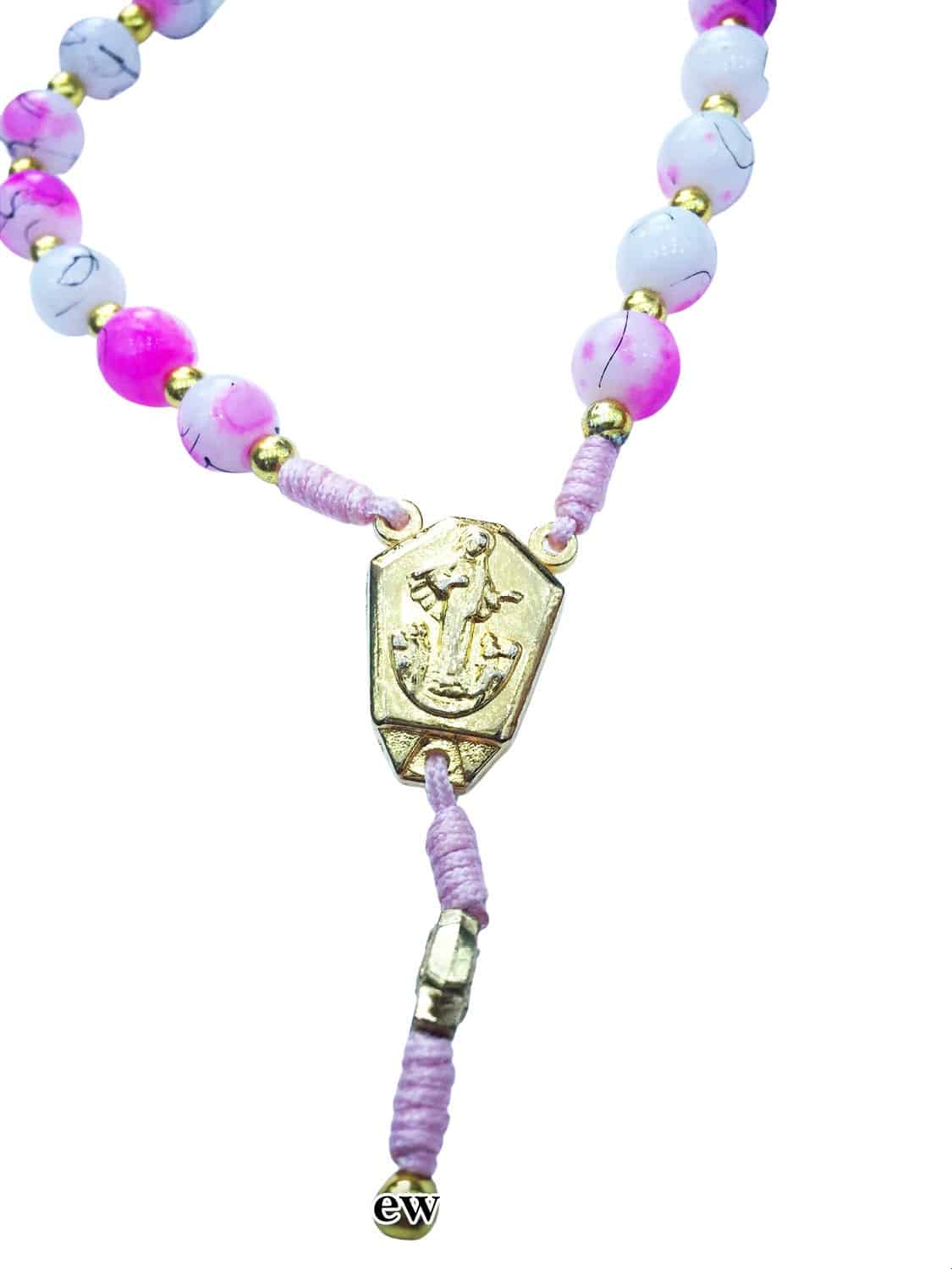 Our Lady Mary rosary with glass beads - Catholic Wholesale