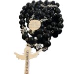 Holy Spirit Catholic rosary with black glass beads - Catholic Wholesale