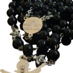 Holy Spirit Catholic rosary with black glass beads - Catholic Wholesale