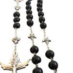 Holy Spirit Catholic rosary with black glass beads - Catholic Wholesale