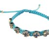 Pulsera católica con cruces esmaltadas en azul y rojo