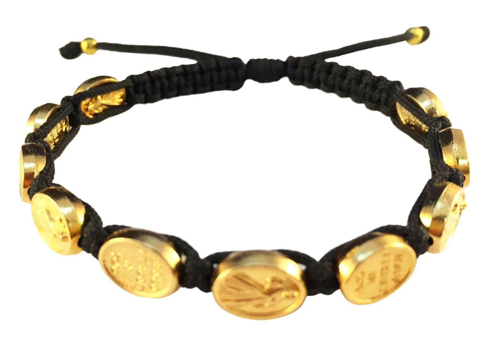 Divine Mercy Catholic bracelet gold-colored medals - Catholic Wholesale