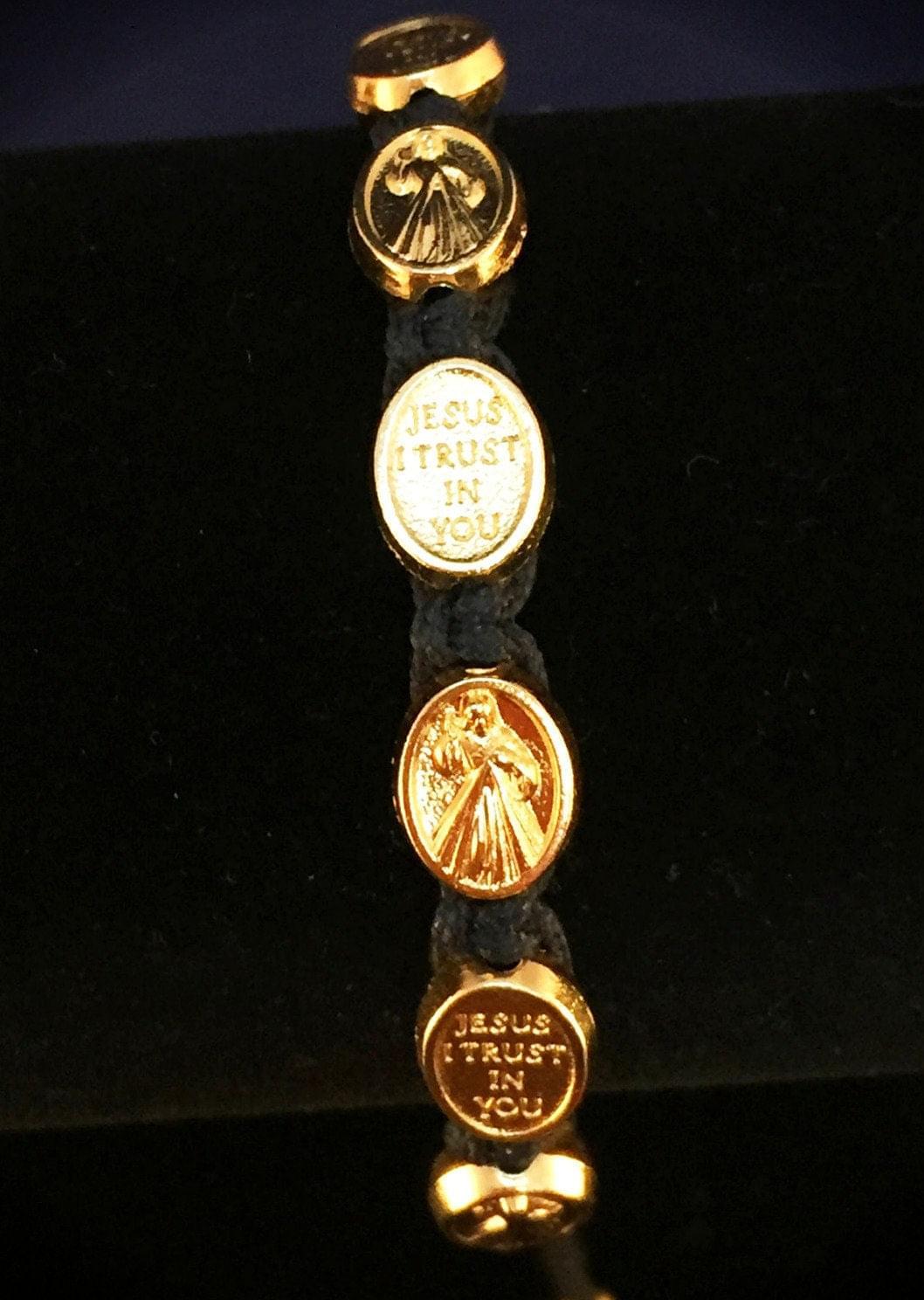 Divine Mercy Catholic bracelet gold-colored medals - Catholic Wholesale