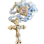 Jesus - Virgin Mary Catholic rosary in red, white, green and blue color - Catholic Wholesale