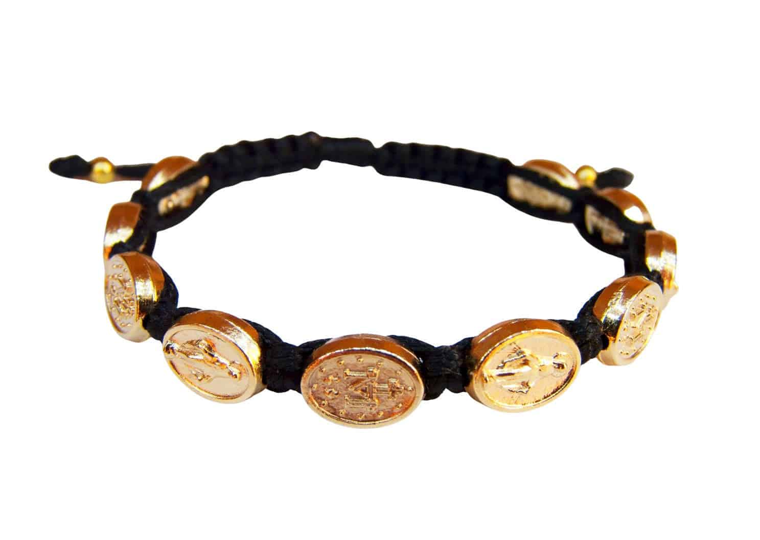 Miraculous medal bracelet with gold color medals - Catholic Wholesale