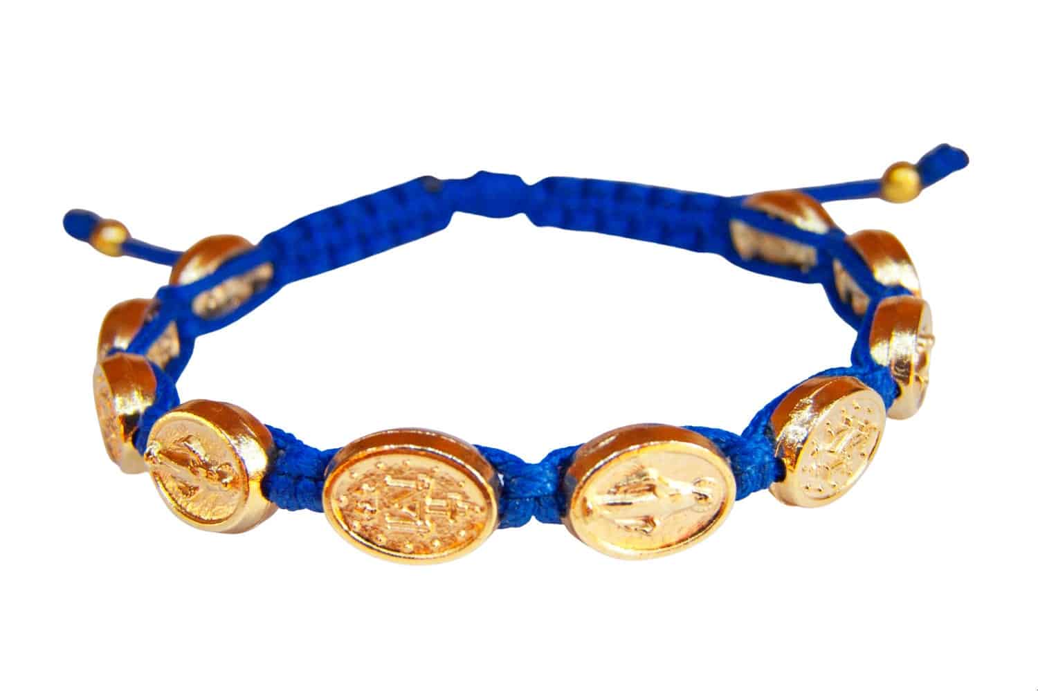 Miraculous medal bracelet with gold color medals - Catholic Wholesale