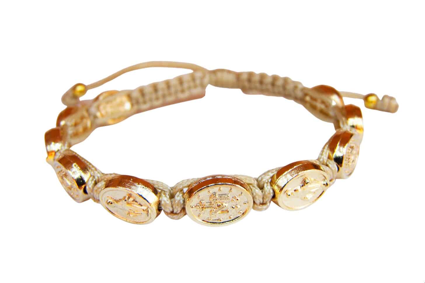 Miraculous medal bracelet with gold color medals - Catholic Wholesale